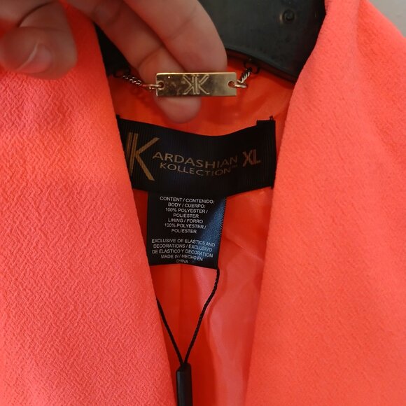 Kim Kardashian Womens Blazer and Pencil Skirt Set Hot Pink Long Sleeve SZ XL NWT - Picture 5 of 16